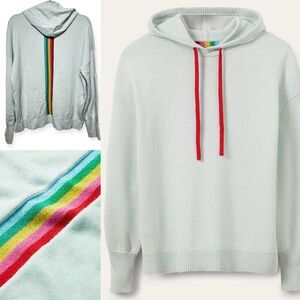 NWT Boden Mint Blue Wool Cashmere Blend Hoodie Sweater Sz 10